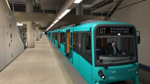 SC U-Bahn Frankfurt Fahrstrombauarbeiten auf der Linie U7